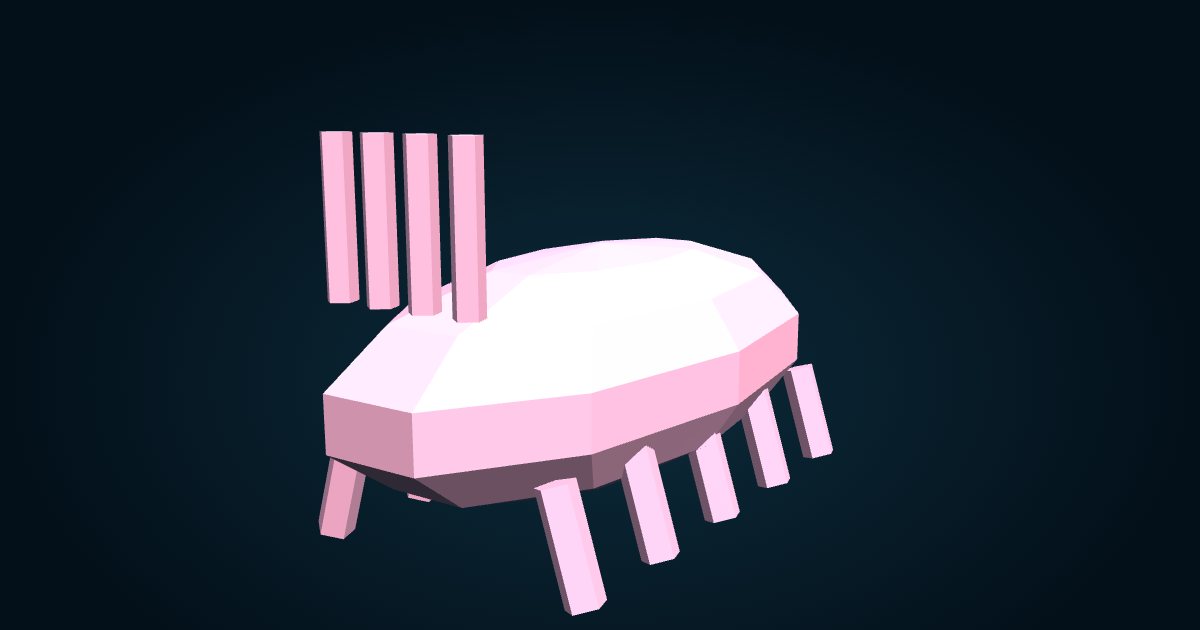 3D model: Pink abyssal sea cucumber (Amperima rosea), in the game Cachalot