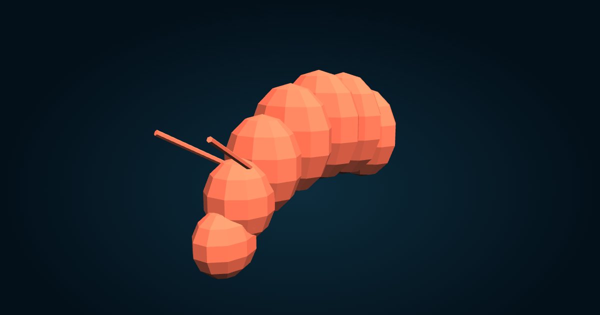 3D model: Giant Arctic copepod (Calanus hyperboreus), in the game Cachalot