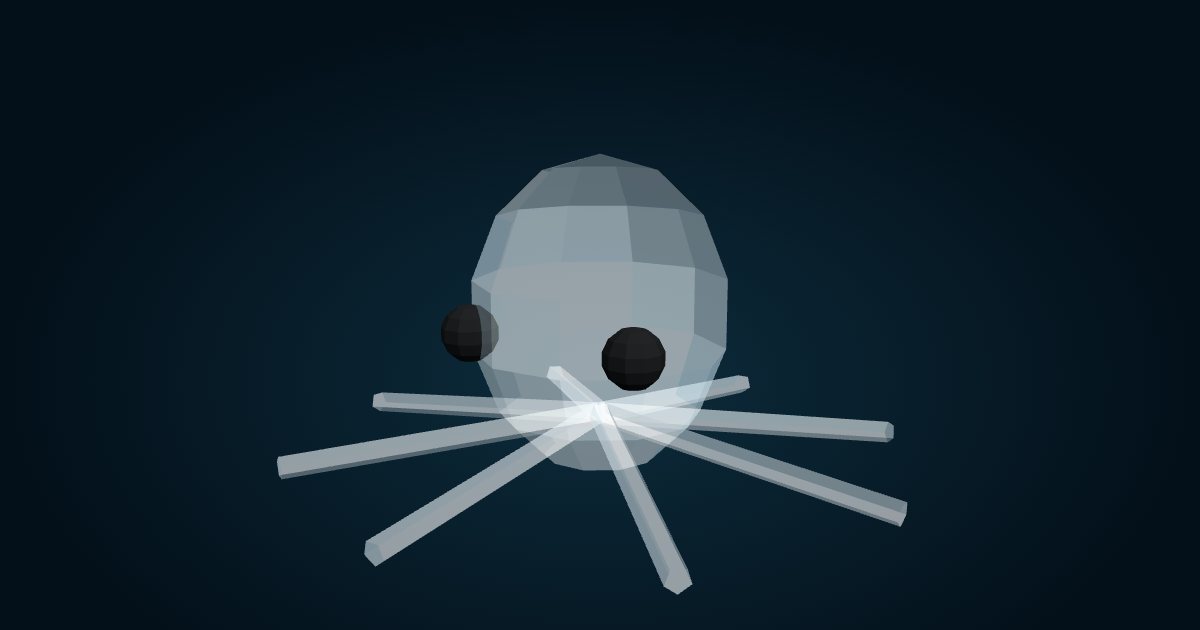 Modelo 3D: Pulpo fantasma Casper (Pulpo incirrado no descrito), en el juego Cachalot