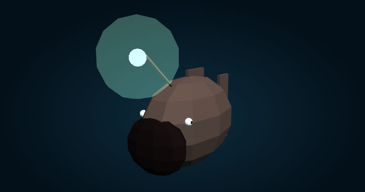 Modelo 3D: Rape de Holbøll (Ceratias holboelli), en el juego Cachalot