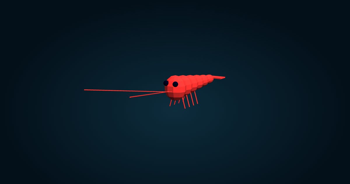 Modelo 3D: Camarón rojo abisal (Acanthephyra purpurea), en el juego Cachalot