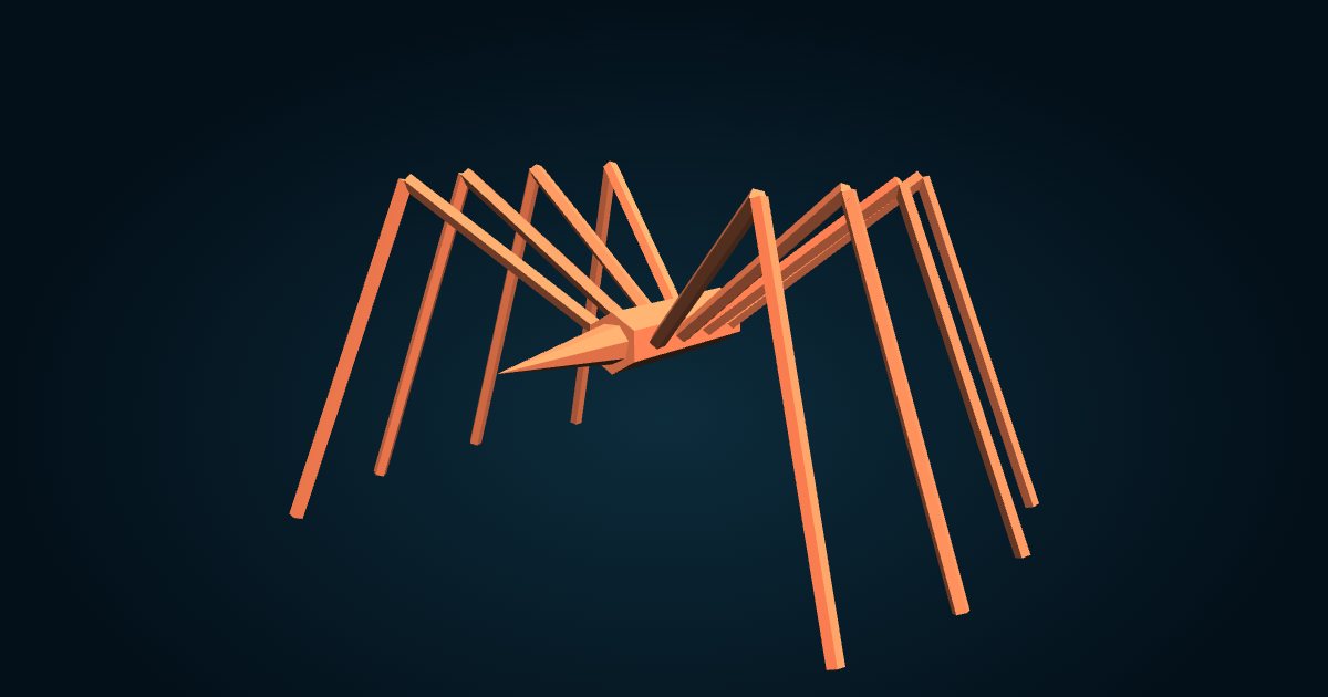 Modelo 3D: Araña de mar de diez patas (Decolopoda australis), en el juego Cachalot