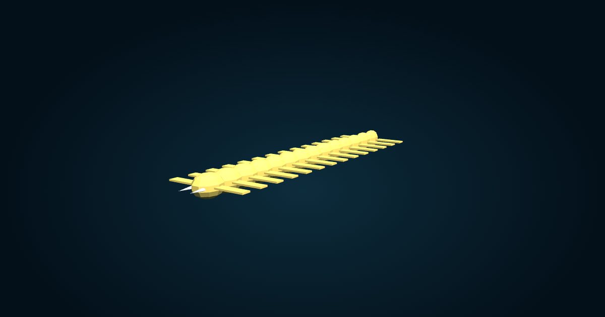 Modelo 3D: Gusano escamoso gigante (Eulagisca gigantea), en el juego Cachalot