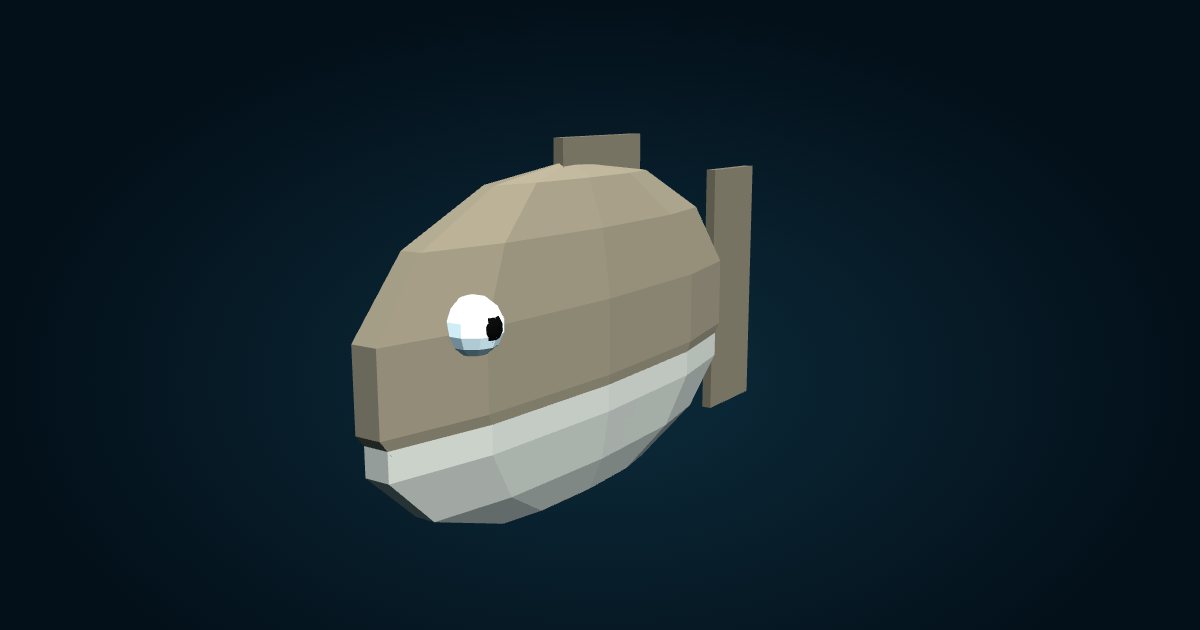 Modelo 3D: Fletán negro (Reinhardtius hippoglossoides), en el juego Cachalot