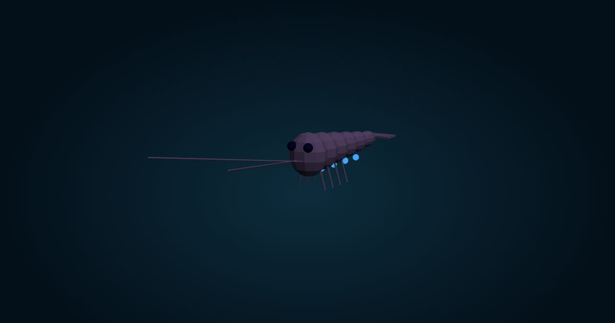 3D model: Black prince copepod (Gaussia princeps), in the game Cachalot
