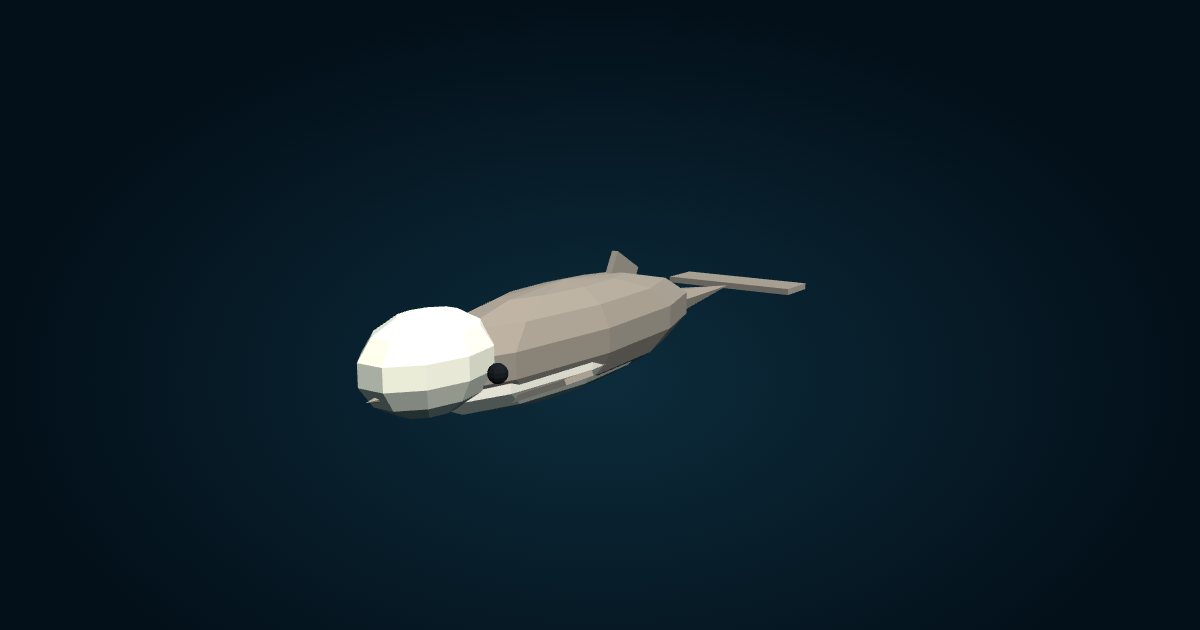 Modèle 3D : Baleine à bec commune (Hyperoodon ampullatus), dans le jeu Cachalot
