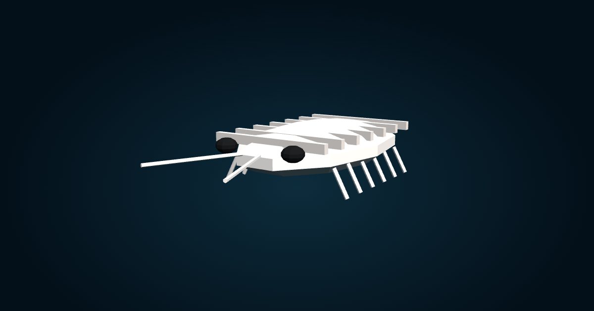 Modelo 3D: Isópodo gigante (Bathynomus giganteus), en el juego Cachalot