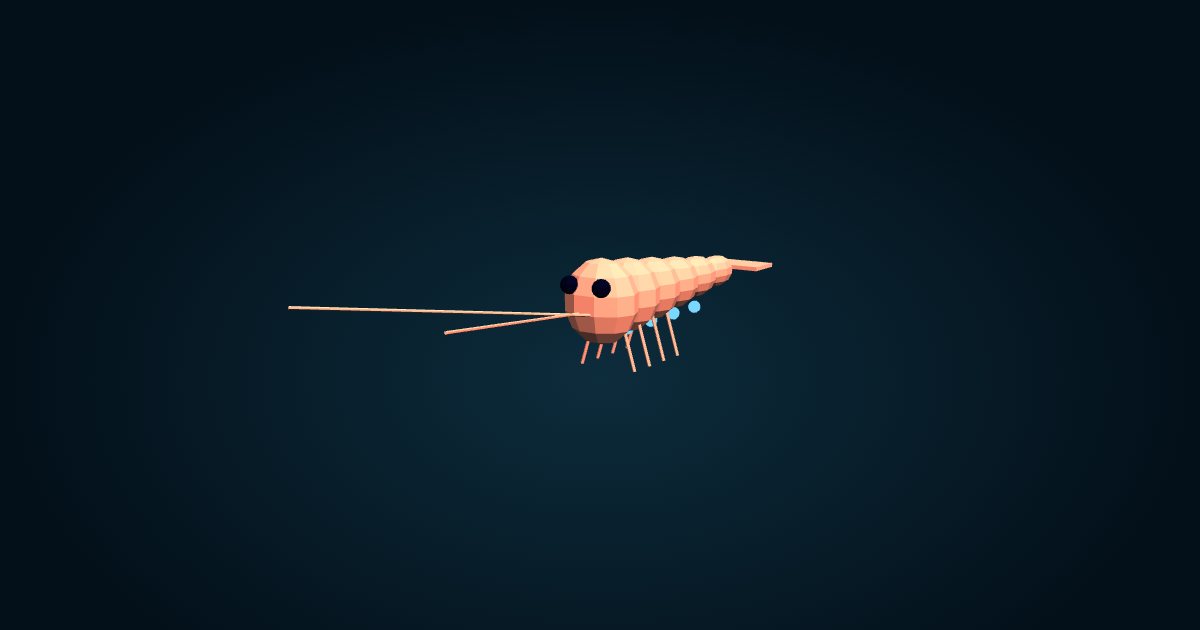Modelo 3D: Krill antártico (Euphausia superba), en el juego Cachalot