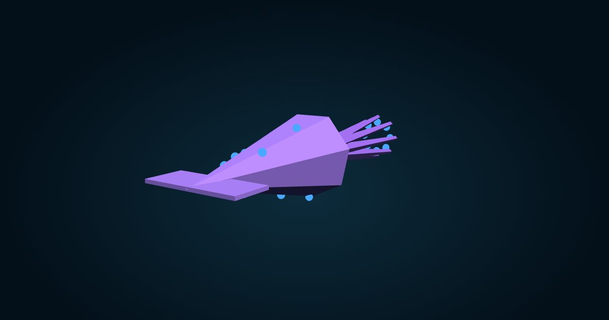 3D model: Firefly squid (Watasenia scintillans), in the game Cachalot
