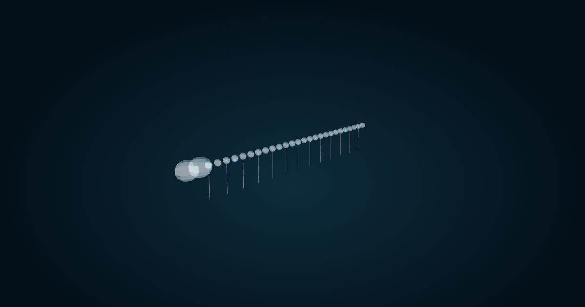 Modèle 3D : Siphonophore orangé (Marrus orthocanna), dans le jeu Cachalot
