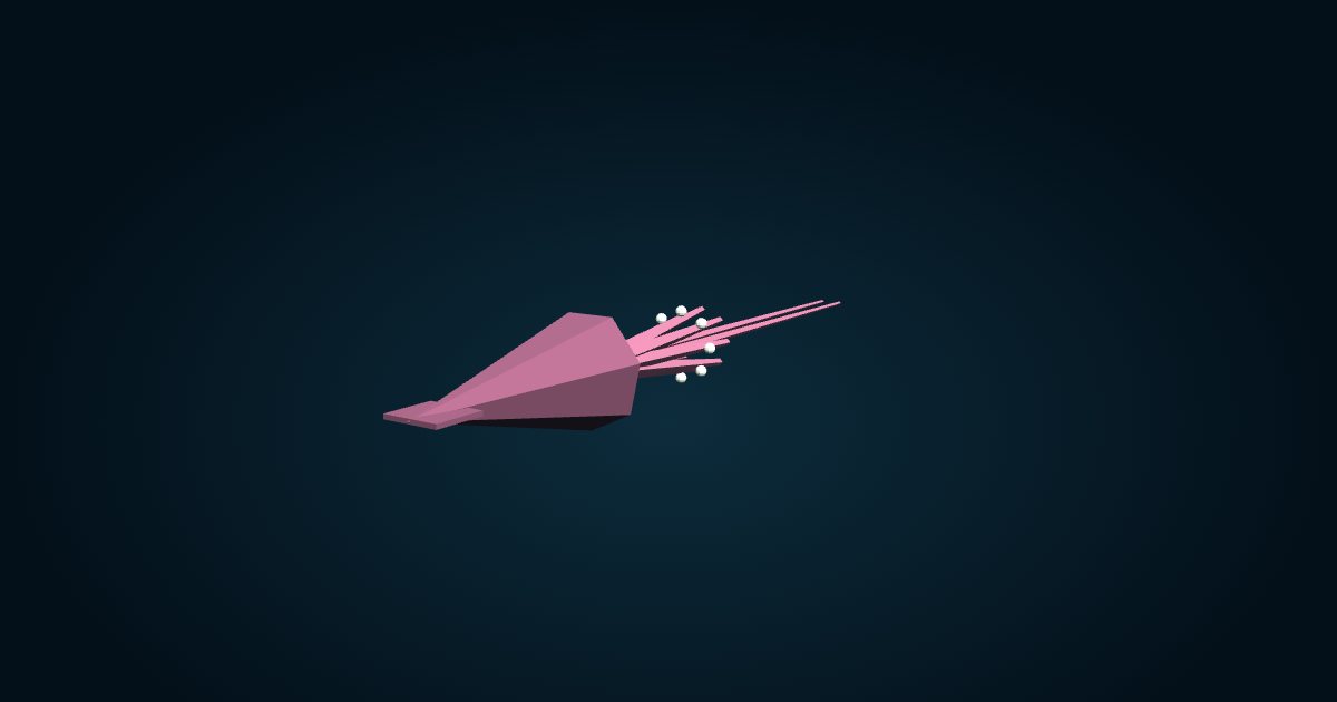 Modelo 3D: Calamar verrugoso gigante (Moroteuthopsis longimana (antes Kondakovia longimana)), en el juego Cachalot