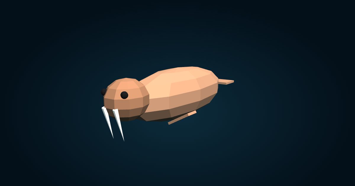 Modelo 3D: Morsa (Odobenus rosmarus), en el juego Cachalot