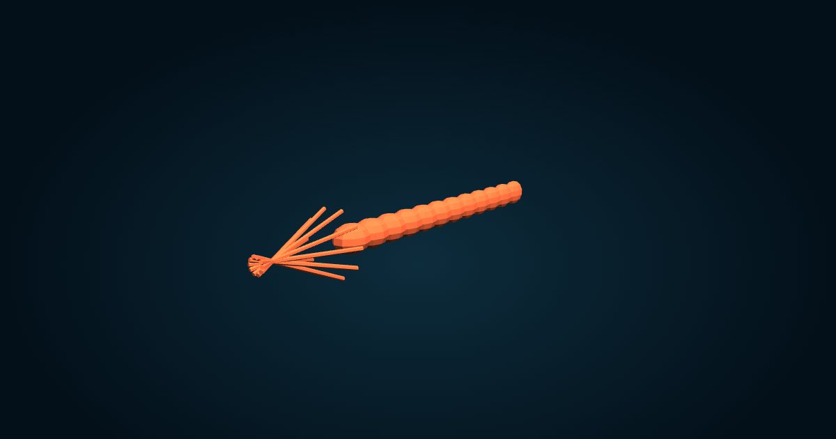 Modelo 3D: Gusano de las chimeneas ardientes (Paralvinella sulfincola), en el juego Cachalot