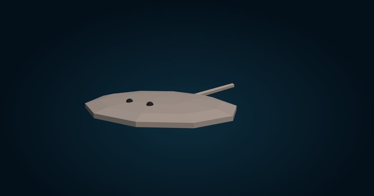 Modèle 3D : Raie arctique (Amblyraja hyperborea), dans le jeu Cachalot