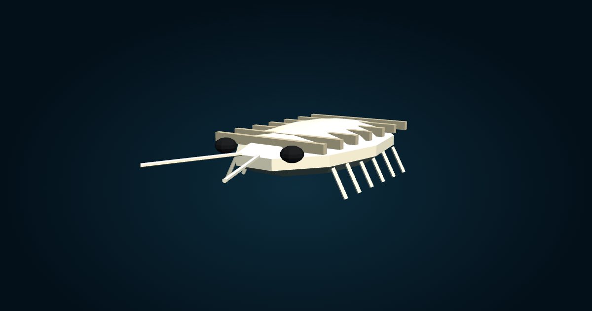 Modèle 3D : Isopode géant de Java (Bathynomus raksasa), dans le jeu Cachalot