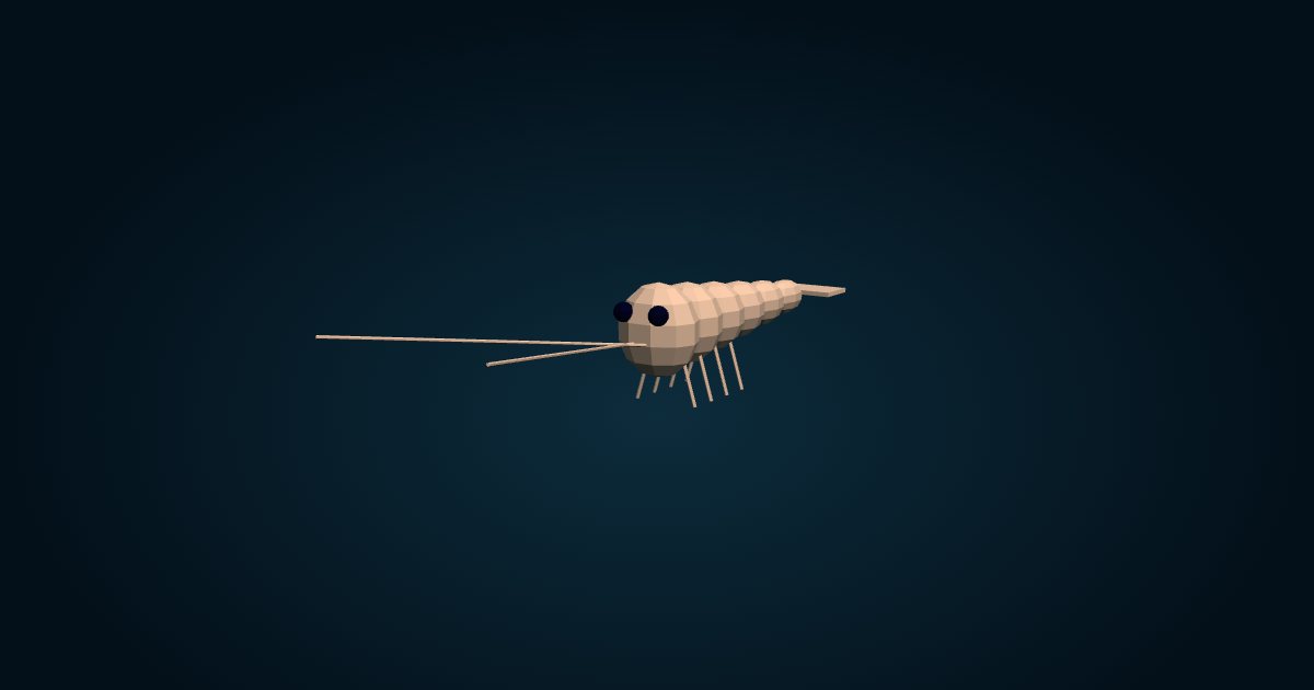 Modelo 3D: Camarón esculpido (Sclerocrangon boreas), en el juego Cachalot
