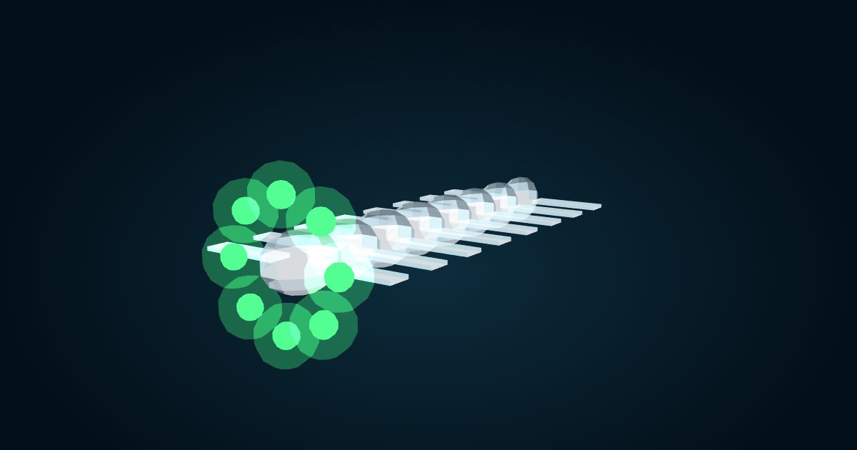 Modèle 3D : Ver bombardier vert (Swima bombiviridis), dans le jeu Cachalot