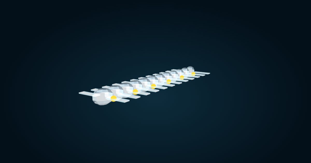 Modèle 3D : Tomoptéris (Tomopteris sp.), dans le jeu Cachalot