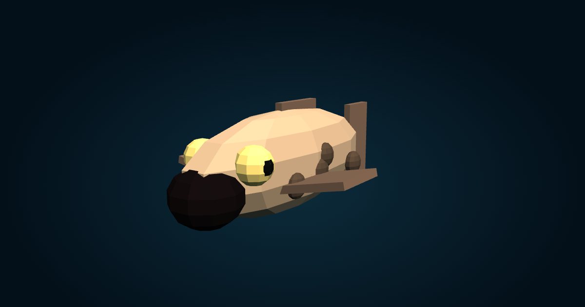 Modelo 3D: Nototenia esmeralda (Trematomus bernacchii), en el juego Cachalot
